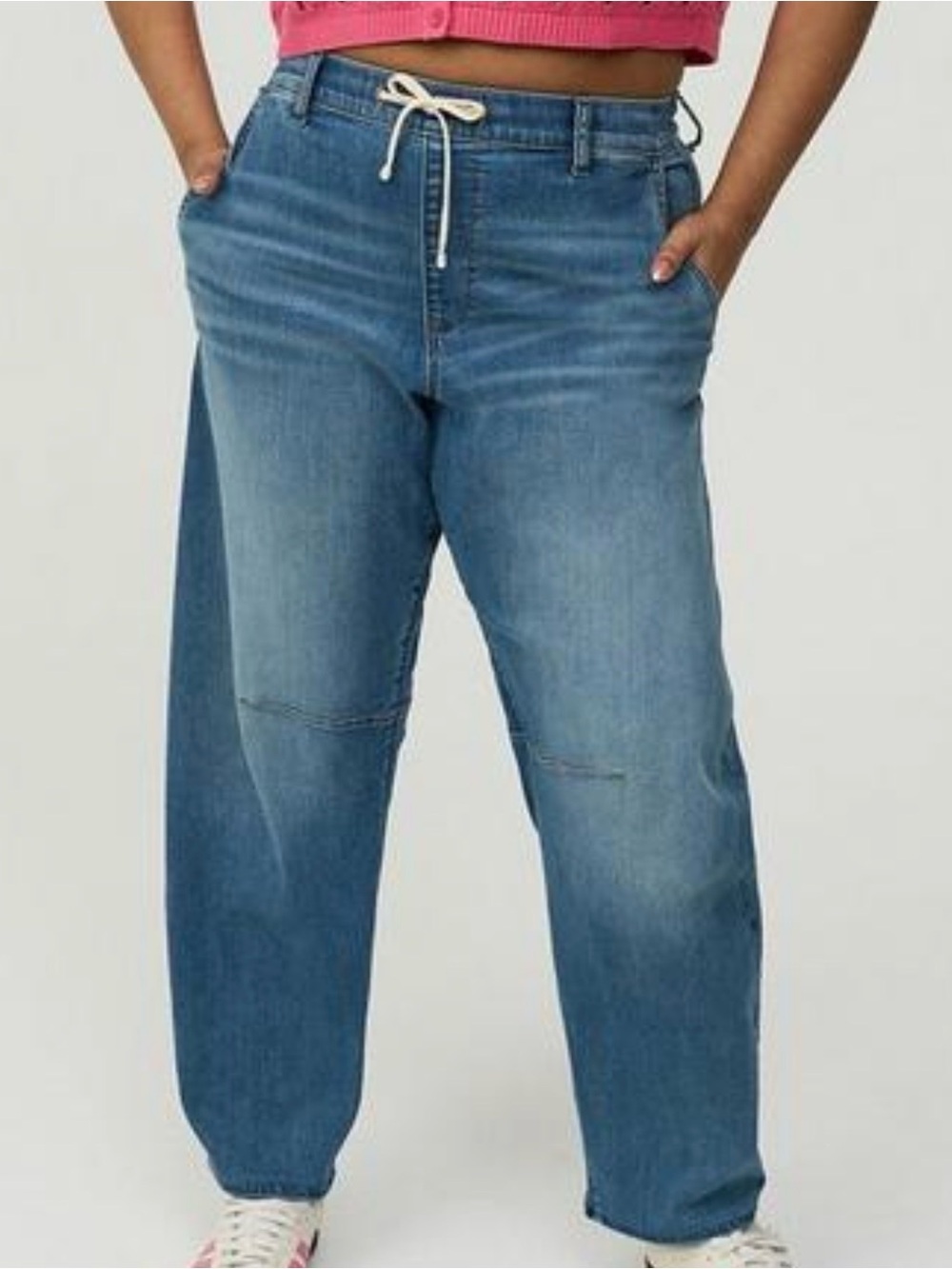 Torrid High Rise Super Soft Barrel Denim Jeans Astral Blue Size 1 14-16 NWT